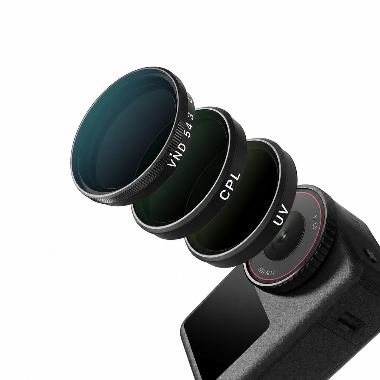 TELESIN CPL, VND & UV 3-Filter Set for DJI Osmo Action For Action 5 Pro/4/3