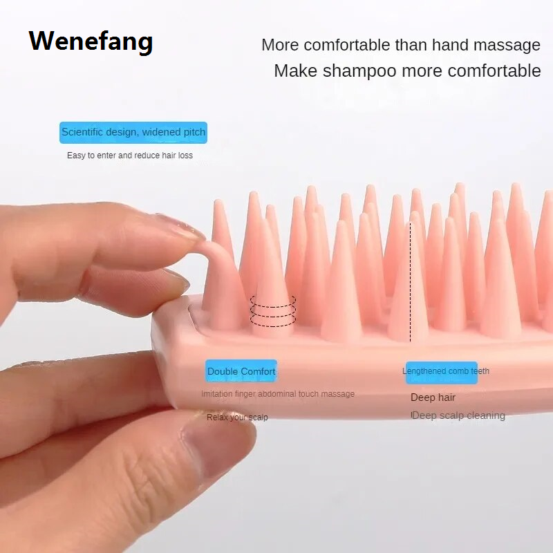 Sutuiying Hair Scalp Massager Shampoo Brush Soft Silicone Shampoo Brush Massage Shampoo Brush Clean Scalp Bath Comb Scalp Beauty Health