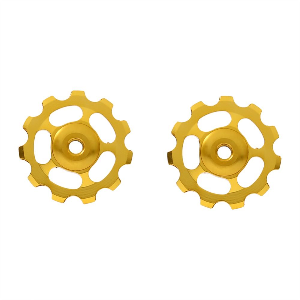 2PCS Durable 11T Bike Rear Derailleur Wheel Aluminum Alloy Lightweight Bike Guide Roller Bike Derailleur Pulley Bike Accessory