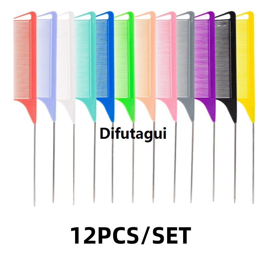 Difutagui Tools, braids, for application, pointed tail hairstyle color professional Affordable 12PCS5PCS/candy comb wig divider, hair dye and highlighter hair