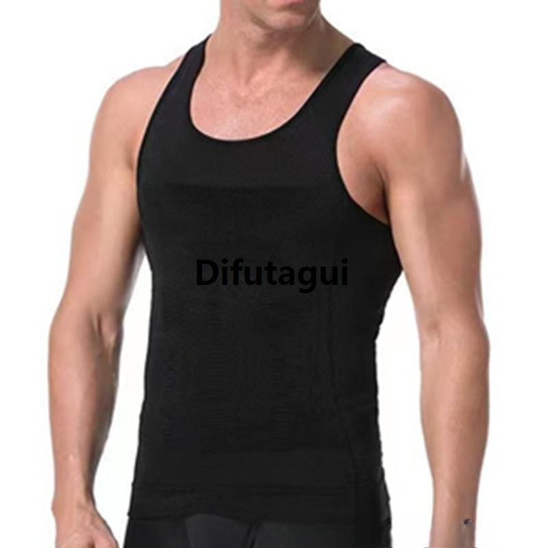 Difutagui High Quality underwear tight control belly shirt slim clothing men's Luxury shapewear corset vest compression belly slim waist sports vest