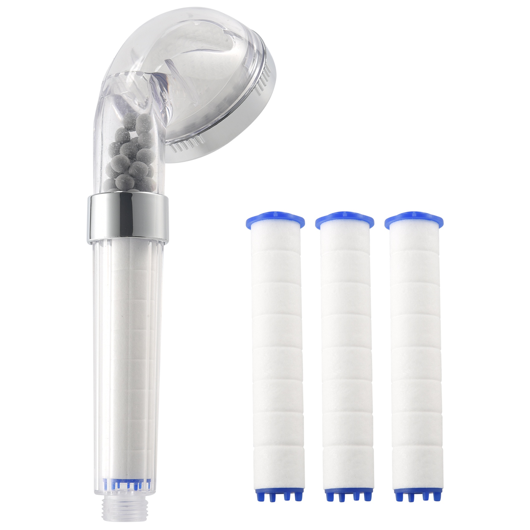 NAMUNY 1 Set Negative Ions Bathroom Handheld Shower Water Saving Set with 3 Filters High Pressure Portable Shower Hand Shower