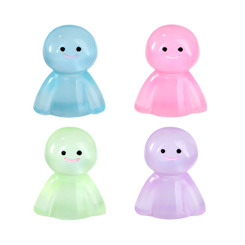 10pcs Creative Cute Luminous Doll Statue Realistic Glow in Dark Cartoon Doll Ornaments Resin Crafts DIY Micro Landscape Decoration Home Decor