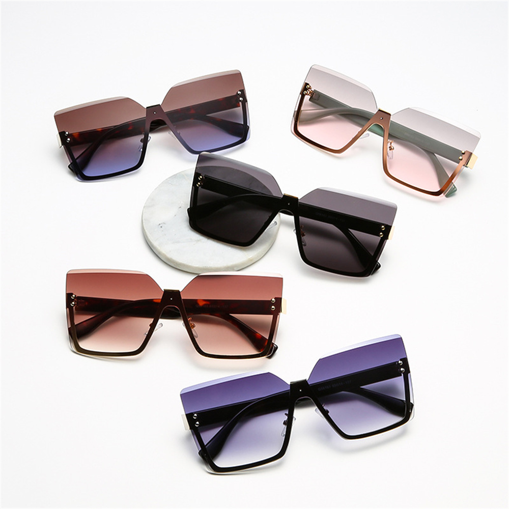 RAY BAN Luxury brand design gradient rimless square sunglasses ladies teacher vintage style green pink sunglasses ladies sunglasses glasses