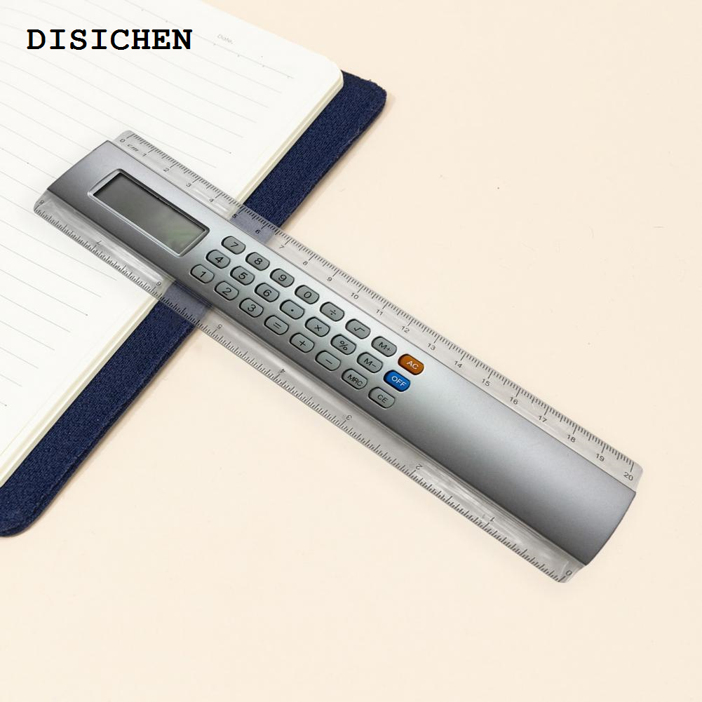 DISICHEN Luxury Useful Angle Ruler Battery Powered Card Ruler Portable Small Handheld 8 Digits Calculator Ruler Drawing-Supplies