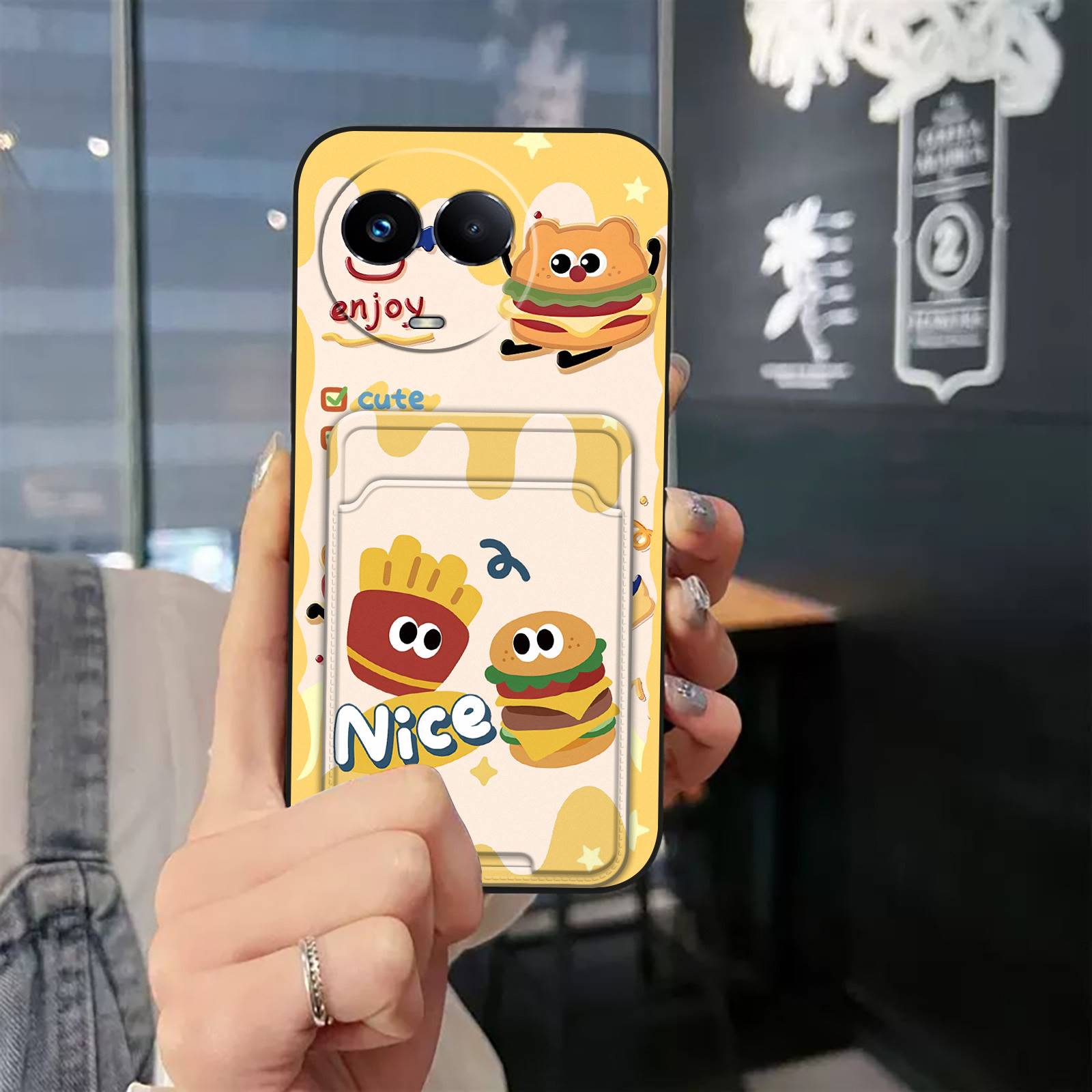 Card sleeve Soft case Phone Case For Realme V50/V50S/C67 5G Waterproof Full wrap TPU Cute Card slot Shockproof Cartoon