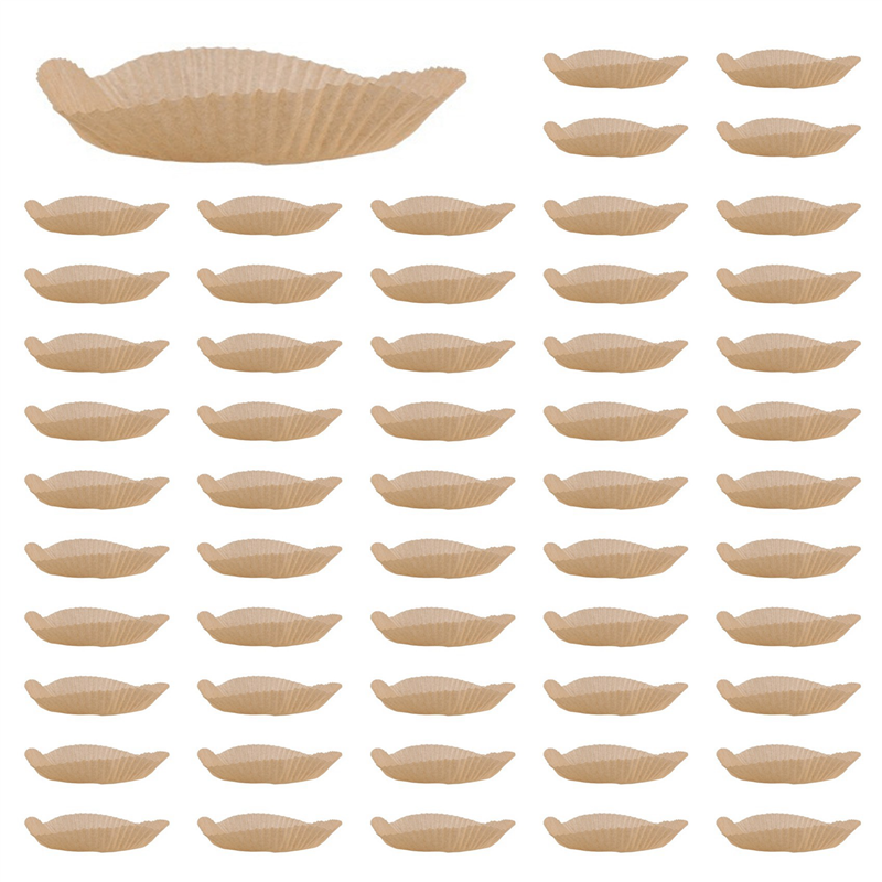 200Pcs Air Fryer Parchment Paper Liners Non-Stick Disposable Liners Basket Unperforated Round Parchment Paper(Brown)