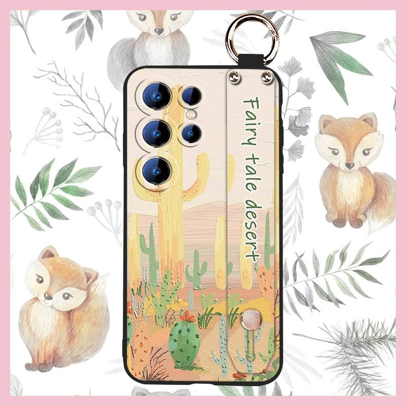 Flower Wrist Strap Phone Case For Oukitel C2 2025 Soft case Lanyard Phone Holder Durable Ring Fashion Design Shockproof