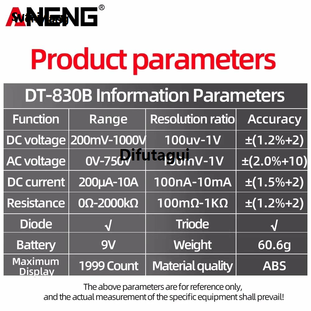 Wenefang Sutuiying ANENG DT830B Multimeter Tester Handheld Multimetre Digital Multimeters 2025 New New Professional Multi Meter Multimetro Ohm Maltimeter Tool