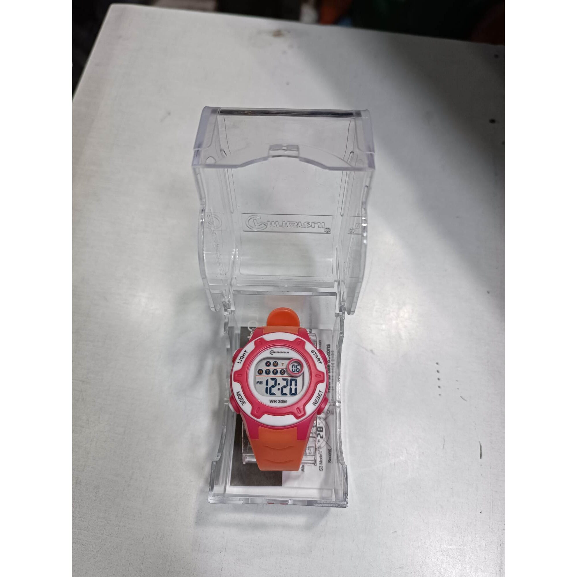 Sport Model Multifunctional Digital Watch With -Day ,Date ,Light , Alarm , Stop Watch Functionn ForGirl Kids -Red