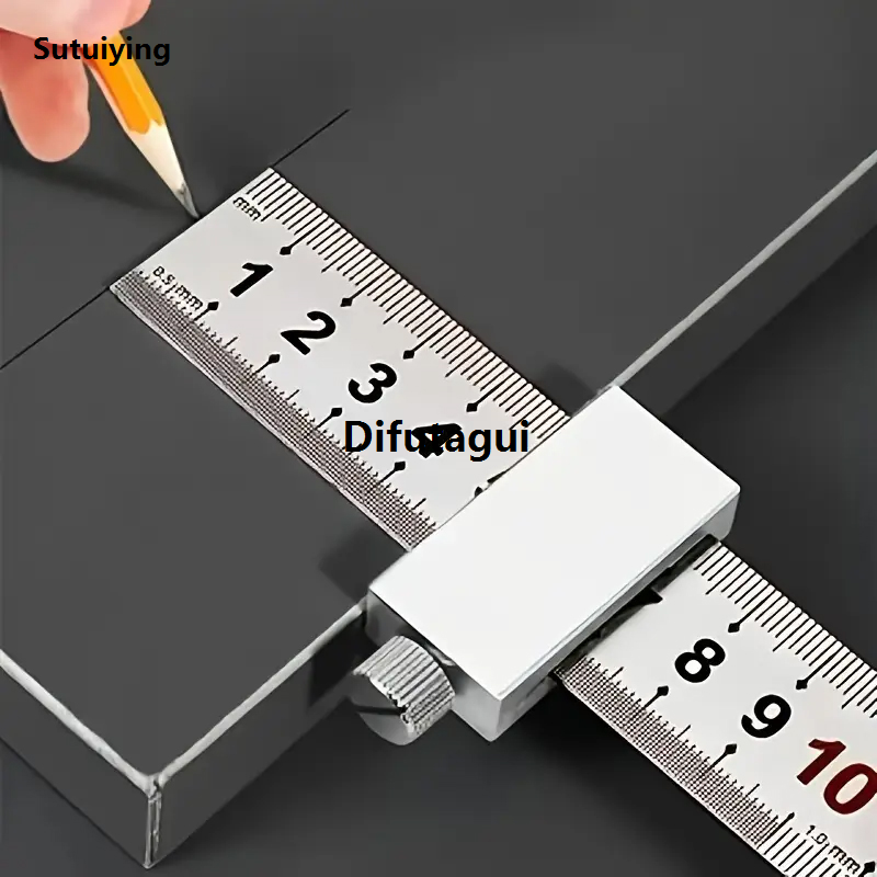 Difutagui Woodworking steel ruler, straight ruler gauge positioning woodworking Hot Selling 2025 New square A square measuring mark for a stop block