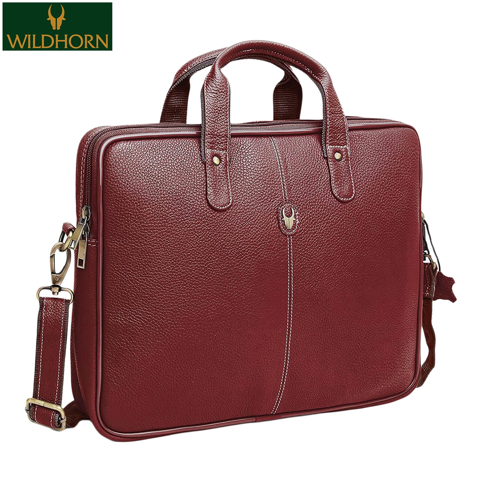 Hammonds Flycatcher Genuine Leather 15.6 inch Dual Compartment Laptop Messenger Bag With Expandable Features