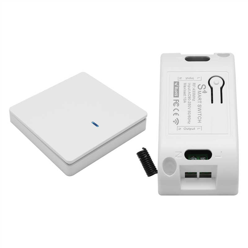Wireless Smart Light Switch RF 433MHz AC 90-250V 10A Module(1 W &1 C)