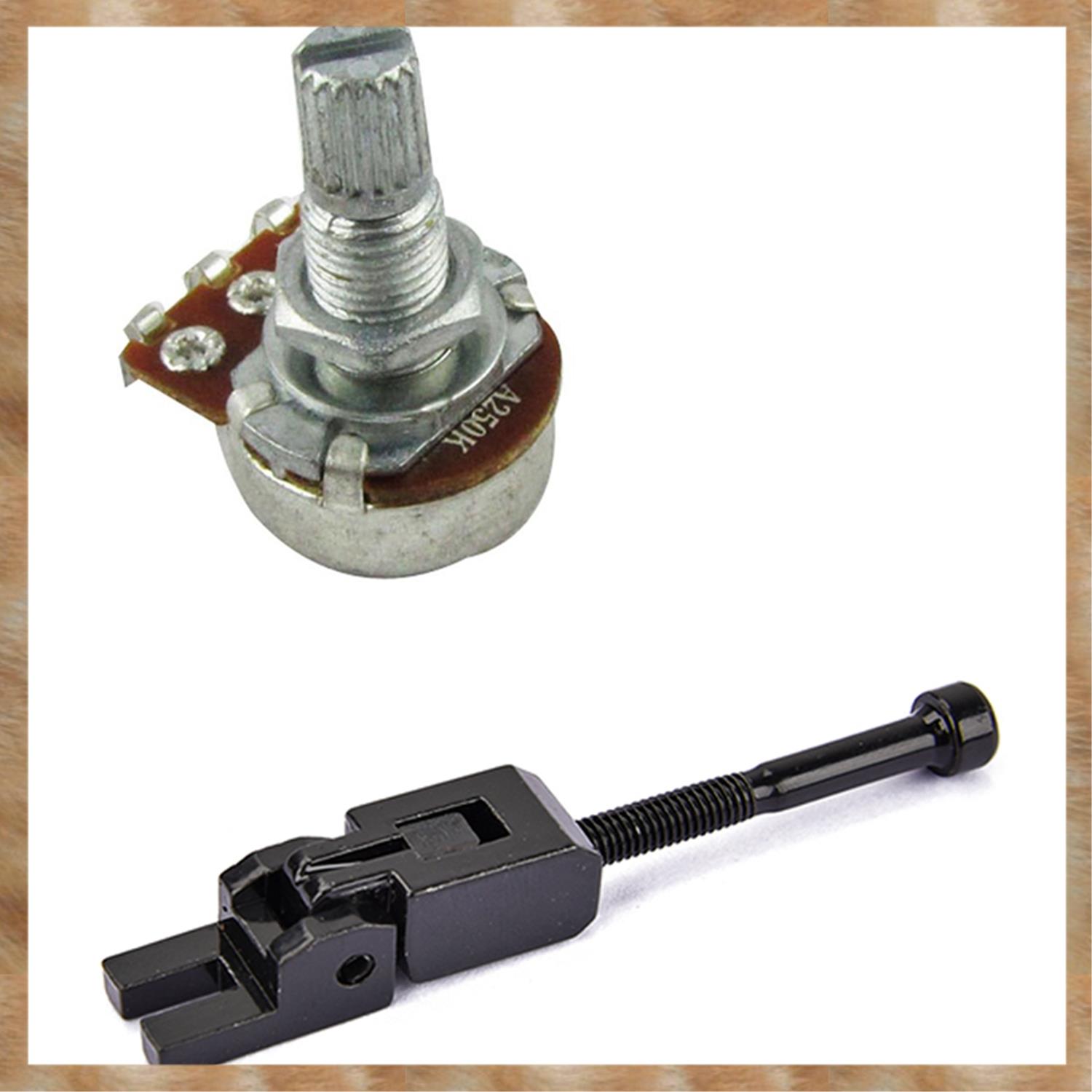 Kqueebee 10x Guitar Small Size Pots A250K Potentiometers & 6Pcs Metal Guitar Locked String Saddles for Floyd-Rose Tremolo Bridge