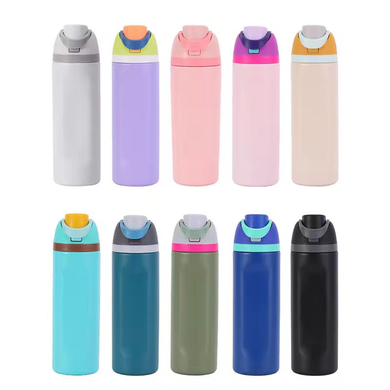 Leak-proof Sports Water Bottle Double Wall Vacuum Insulated Stainless Steel Kids Gym Water Bottle Thermos With Straw 800ML