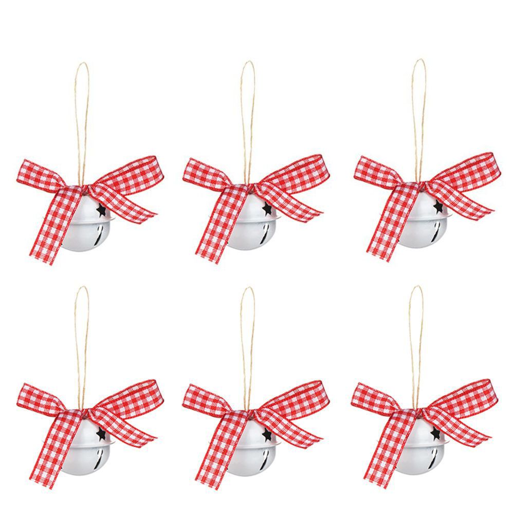 6PCS 4cm Festival Cute Metal Jingle Bells Hanging Decor Christmas Bell Tree Decorations
