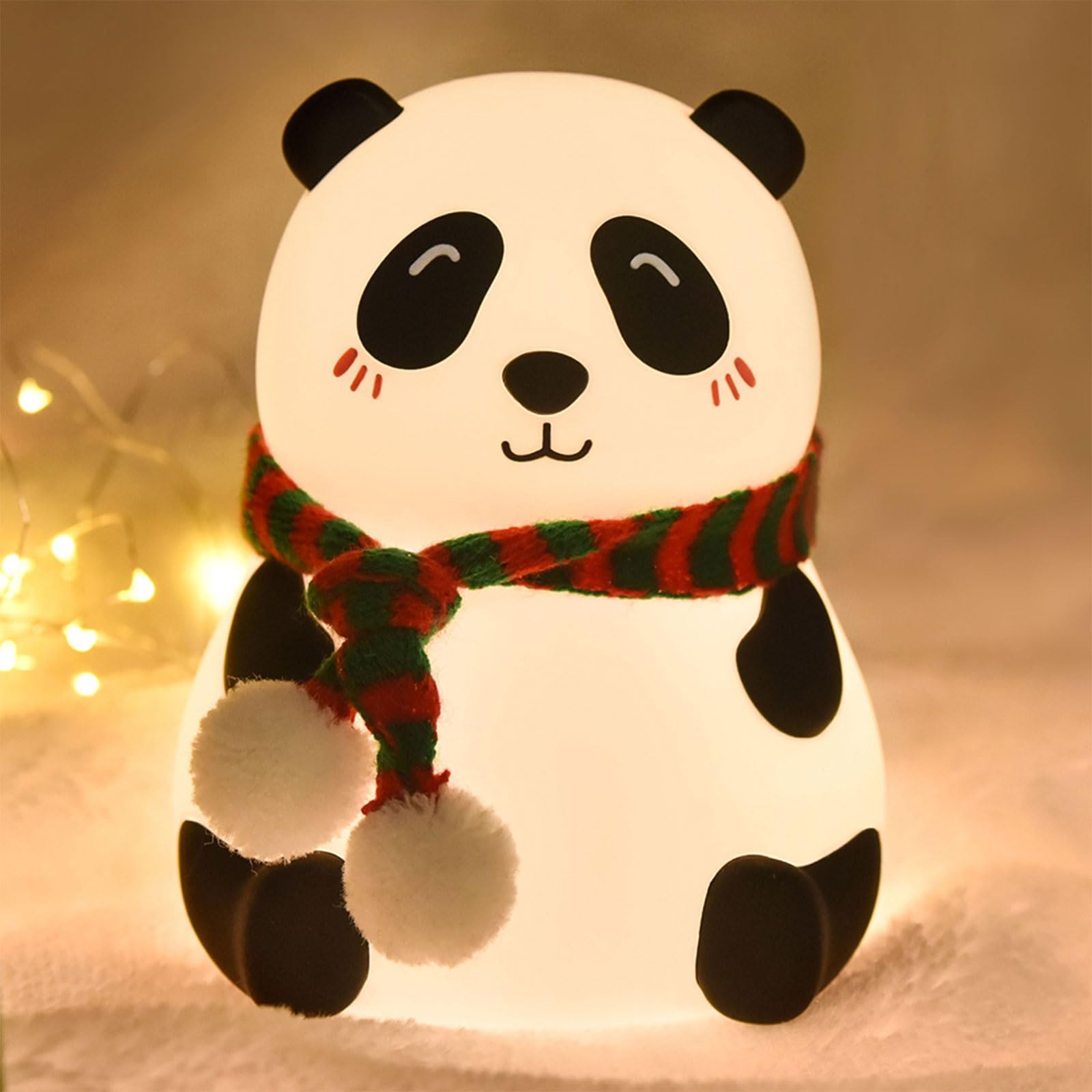 Cute Panda Night Light,Cute Night Light Gift,Cute Animal Lamps USB Rechargeable 7-Color Changing Lamp,Kawaii Room Decor Cute Gifts Stuff for Everyone