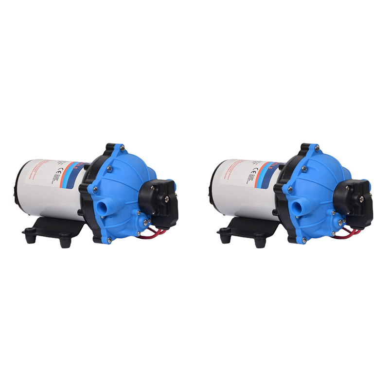 Pullhee-2X Washdown Pump 12V RV Water Pump 5.5 GPM 70 PSI Max. Lift Self Priming for Marine Deck, Yacht, Caravan Motorhome Boat