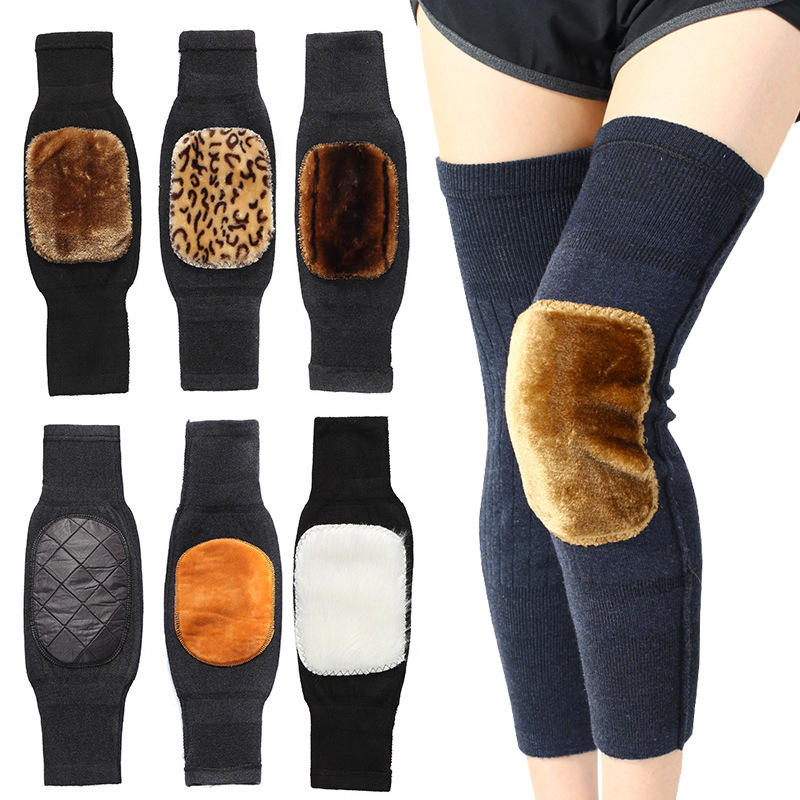 1 Pair Thermal Wool Knee Warmers | Breathable Elastic Knee Brace Pads for Winter Sports & Cold-Weather Joint Support