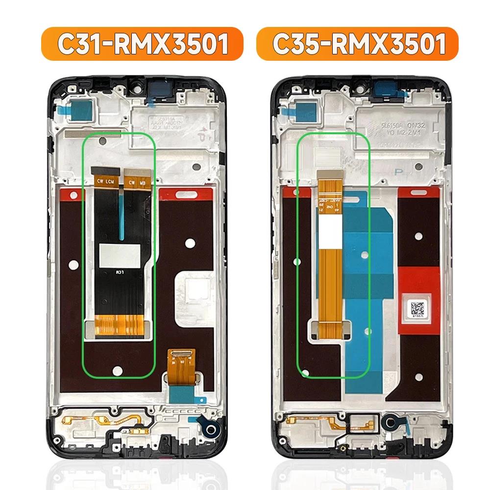 HOT 6.5'' New For Realme C31 RMX3501 LCD Display with Frame Touch Screen Replacement 6.6|For OPPO Realme C35 RMX3511 Display