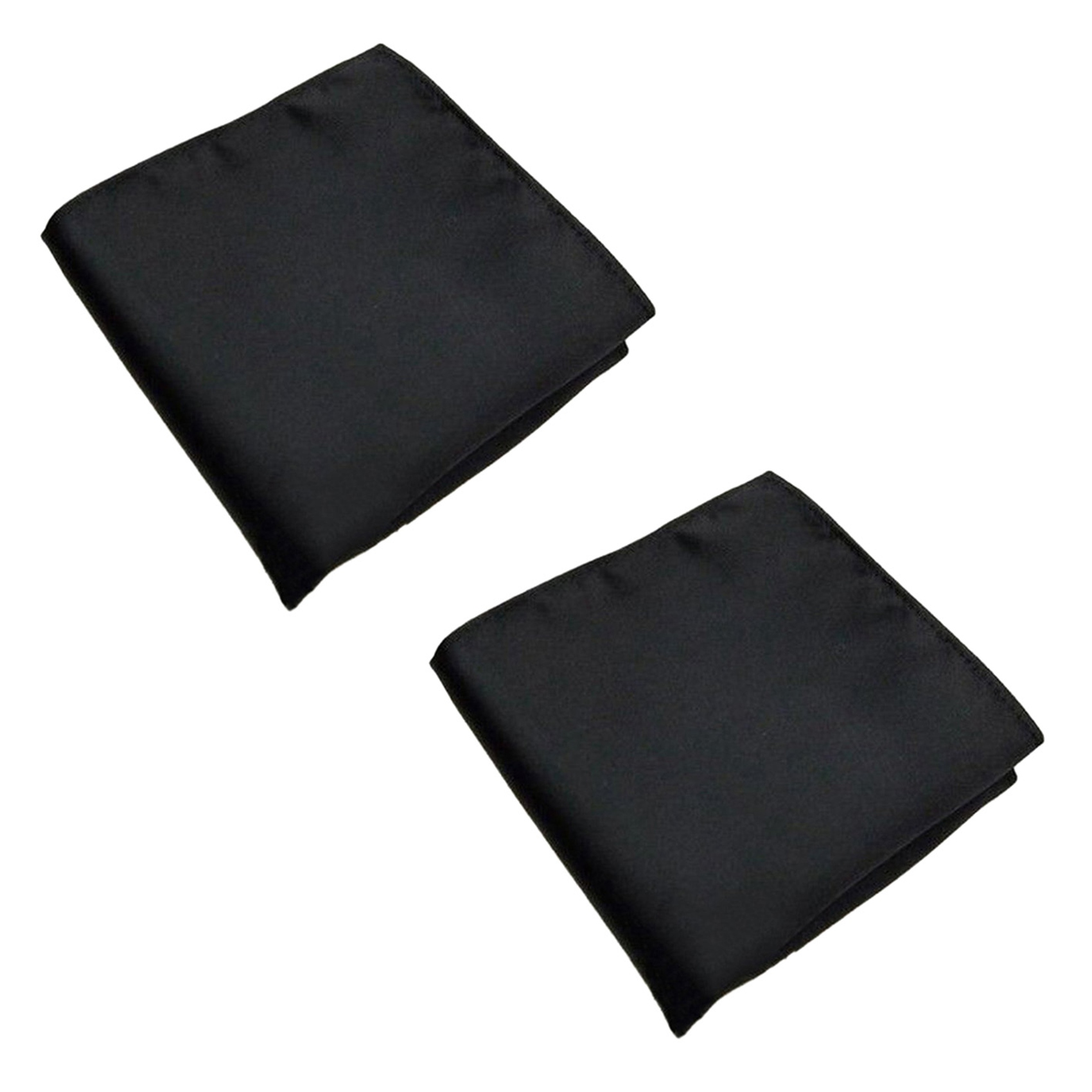 fasdaga 2X Men's Pocket Hanky Plain Color Wedding Square Hankerchief (Black)