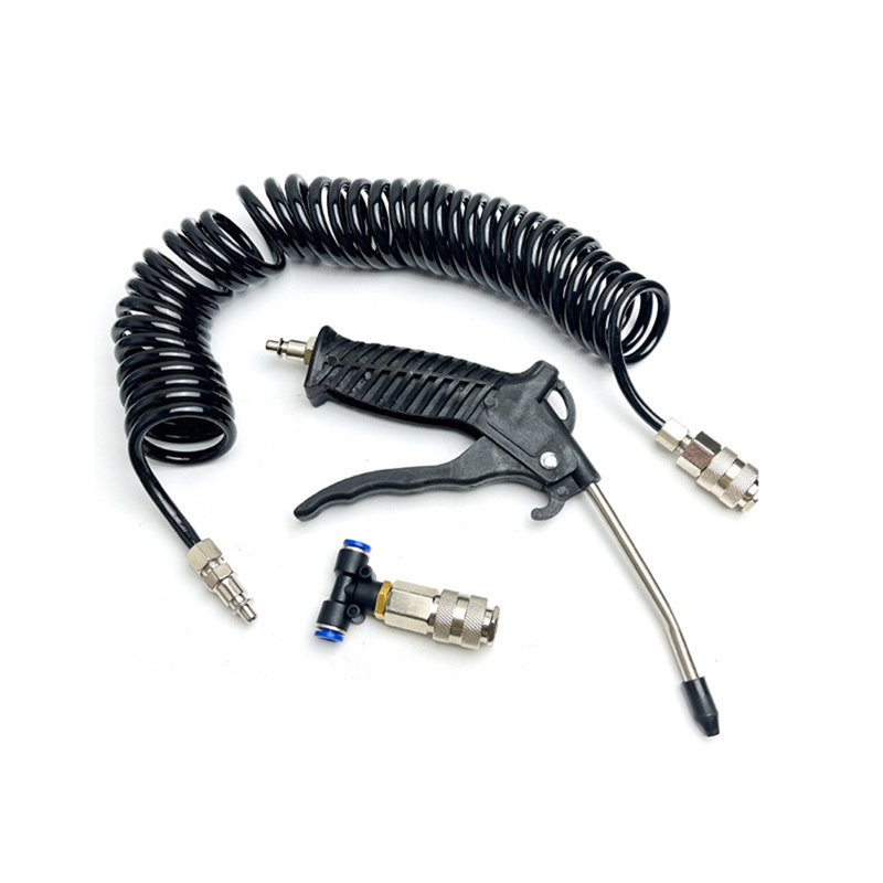 Air Blow Duster Set with 5 Meter Long Coil Pu Hose for Truck Air Compressor Dust Removal Air Cleaning Nozzle