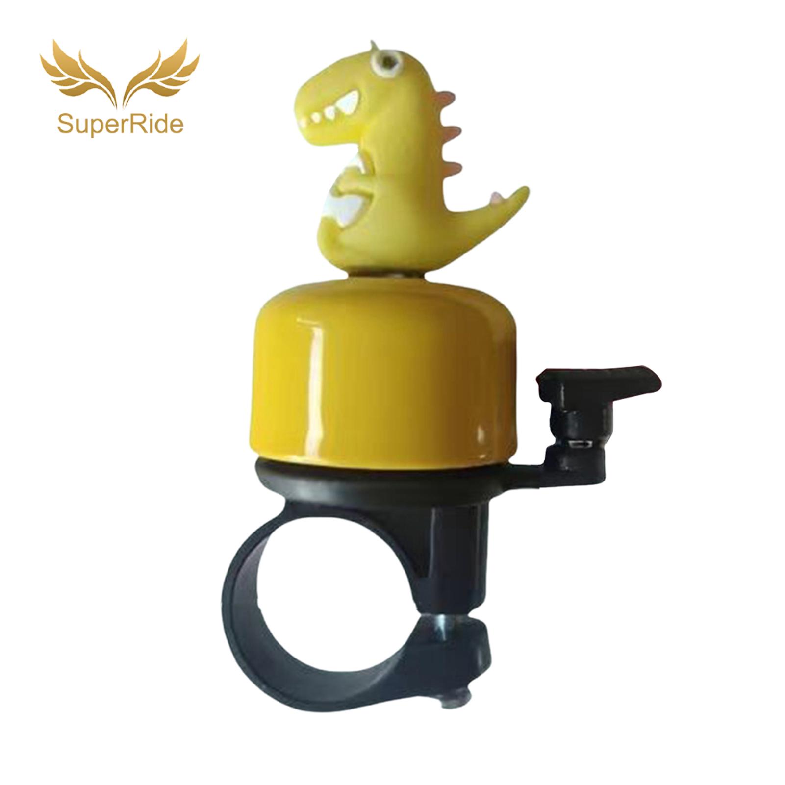 SuperRide Rainproof Bike Bell Fun Cartoon Dinosaur Bike Bell for Loud Clear Alerts Lightweight Handlebar Accessory for Mtb Road for Mountain
