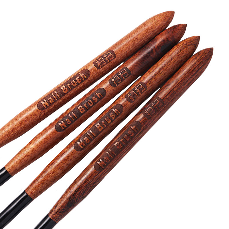 Nail acrylic UV art nail wood handle round 1Pc brush nail painting brush gel polish gradient drawing pen