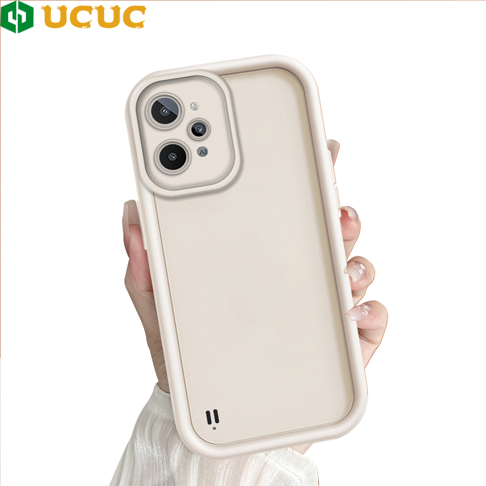 UCUC for Realme C31 Back Cover Solid Color Ladder Camera Soft Rubber Protection Phone Case