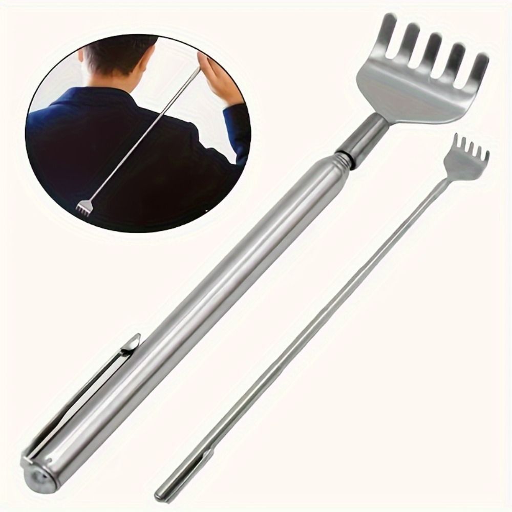Practical Telescopic Pocket Scratching Massage Kit Stainless Steel Scratcher Handy Pen Clip Back Scratcher Relax Back Massager pen gpt