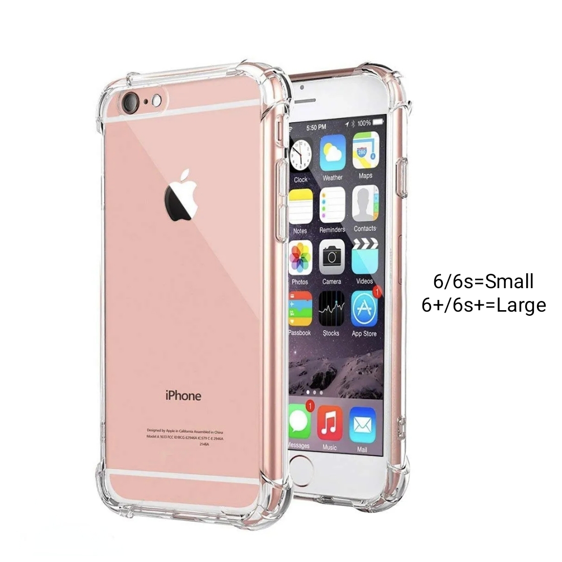 Apple iPhone 6/6s (Small Size) & 6+ / 6s+ (large Size) Cover Clear Transparent Shockproof Soft Case- iphone 6 iphone 6s iphone 6 Plus iphone 6s Plus