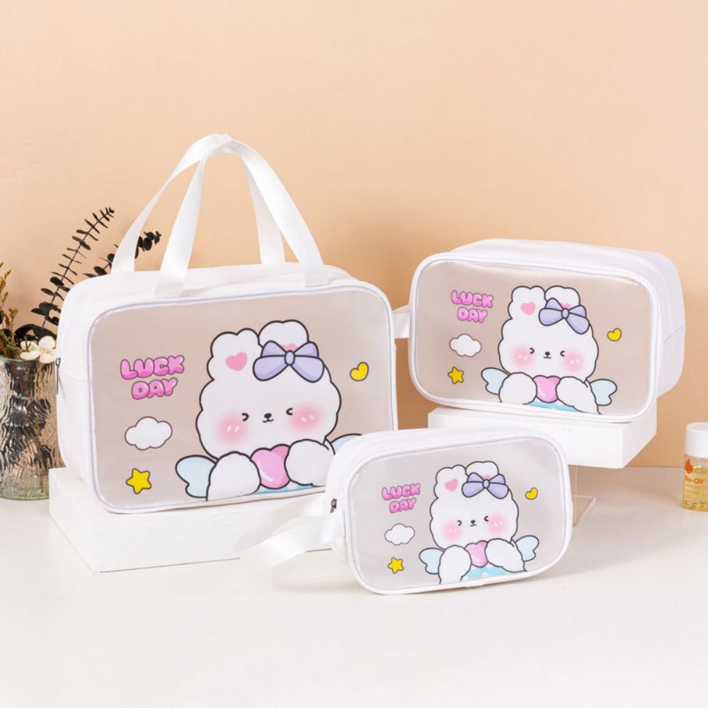 Handbag Cartoon PVC Cosmetic Bag Cute Portable Storage Bags High Appearance Level Waterproof Transparent Wash Bag Travel