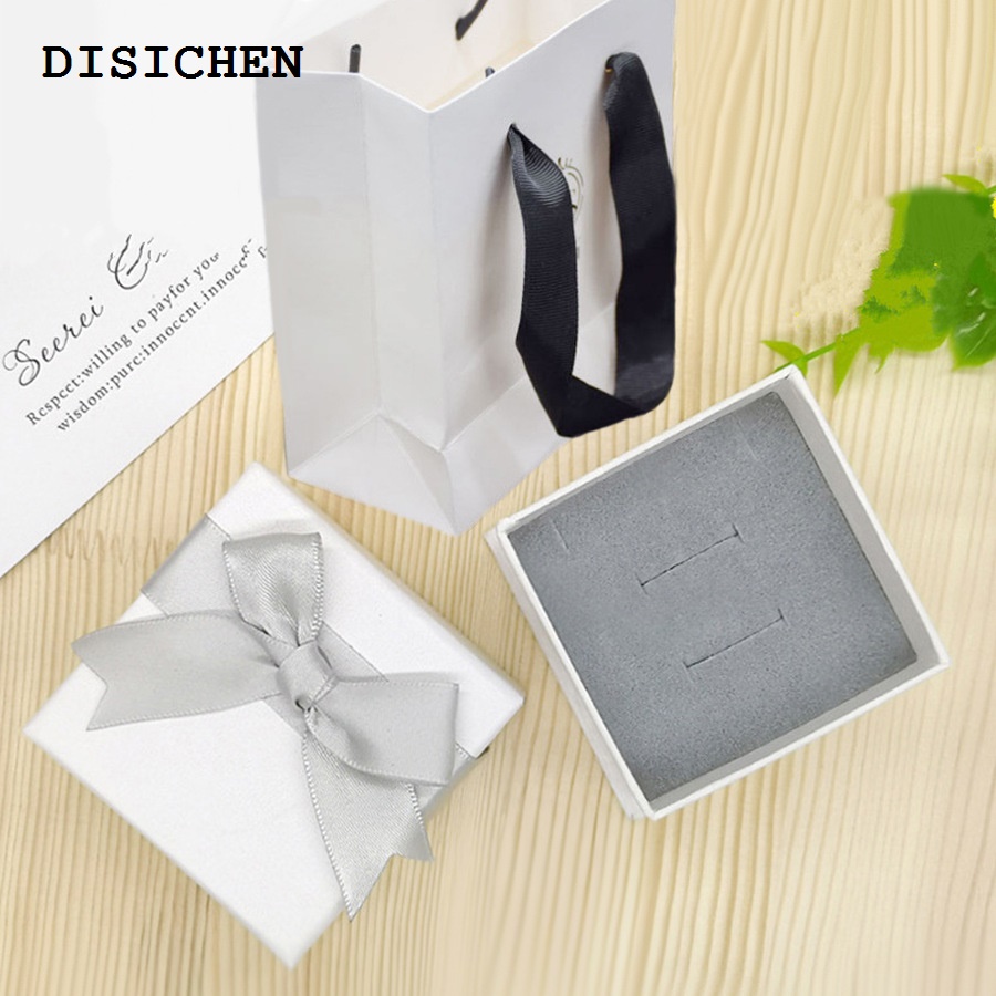 DISICHEN Fashion Jewellery storage Exquisite bow jewelry gift box, square hand jewelry box, necklace box, ear box, jewelry box, peripheral delivery
