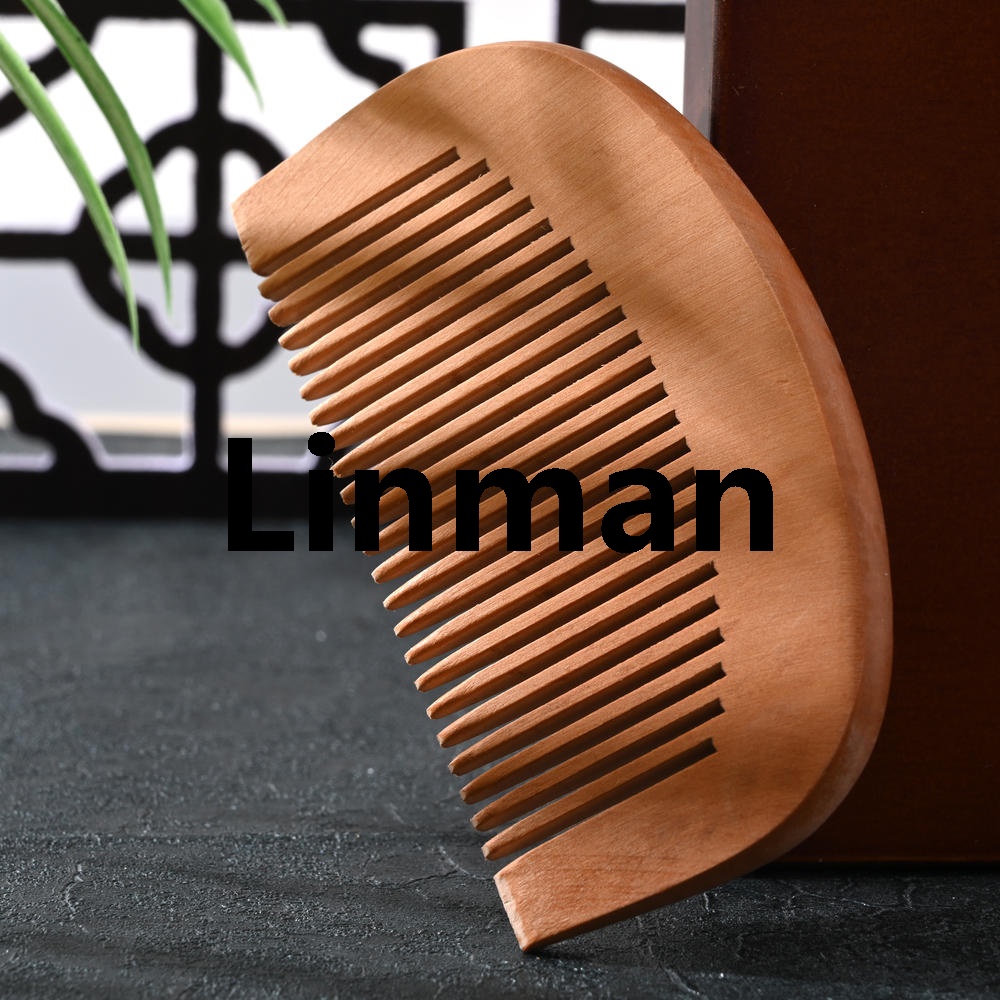 1Pc Natural Peach Wood Comb Close Teeth Anti-static Head Massage Beard Hair Care Tool Beauty Accessories Barber Women's Hairdres
