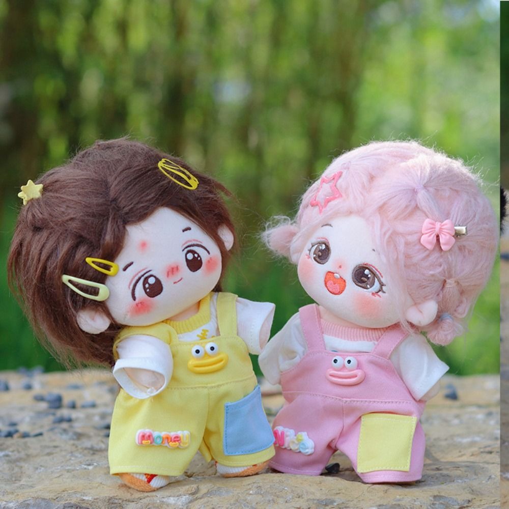Suit 20cm Cartoon Doll Clothes Toy Suspender Pants Doll Cloth Accessories Cotton Doll Clothes Dress Up T-shirt No Attributes Dolls Clothes Doll Accessories