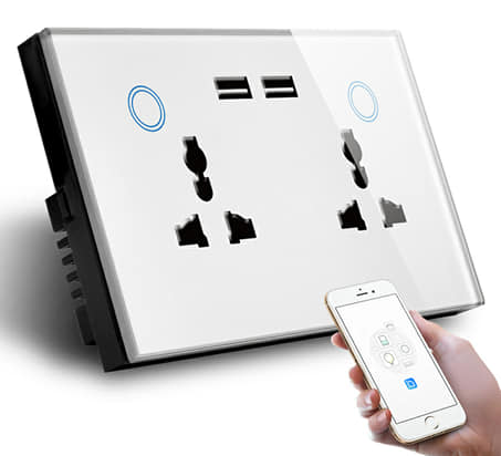 Tuya Smart WIFI Universal Socket & USB Compatible With Alexa Eco,Google Home