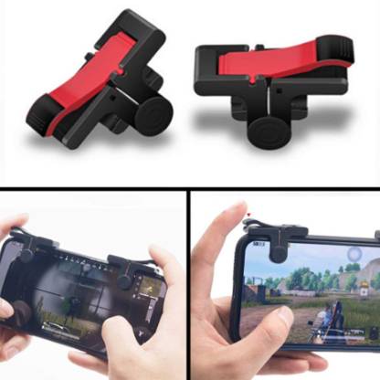 1 Pair PUBG Moible Controller Gamepad Trigger L1 R1 Sensitive Shoot and Aim compatible with all smartphone (Black & Red)