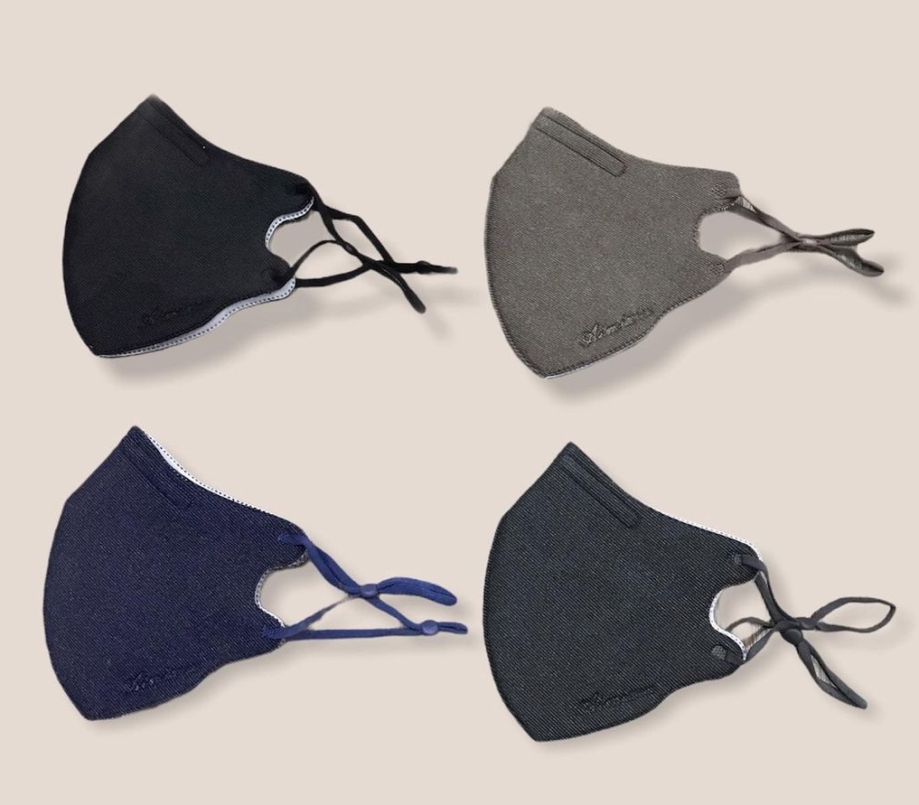 Pack of 4 Cottrize fabric 3 Layer Adjustable mask-Plain