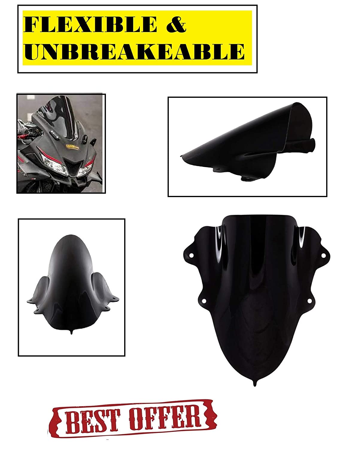 R15 V3 Bubble Visor Black