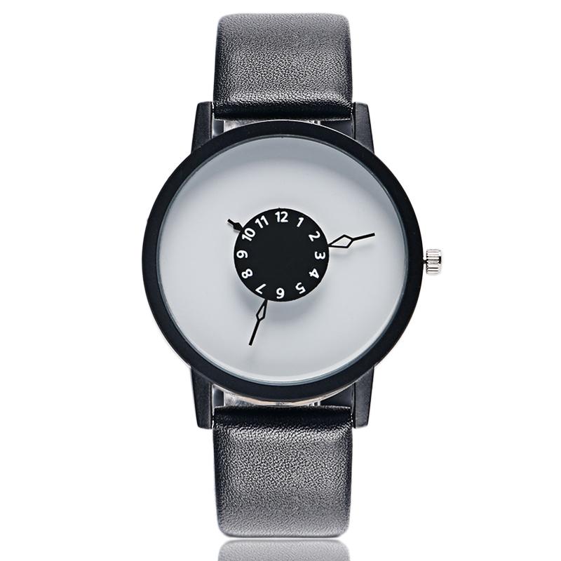 PAIDU Turntable Dial Fashion Unisex Leather Band Quartz Wrist Watch