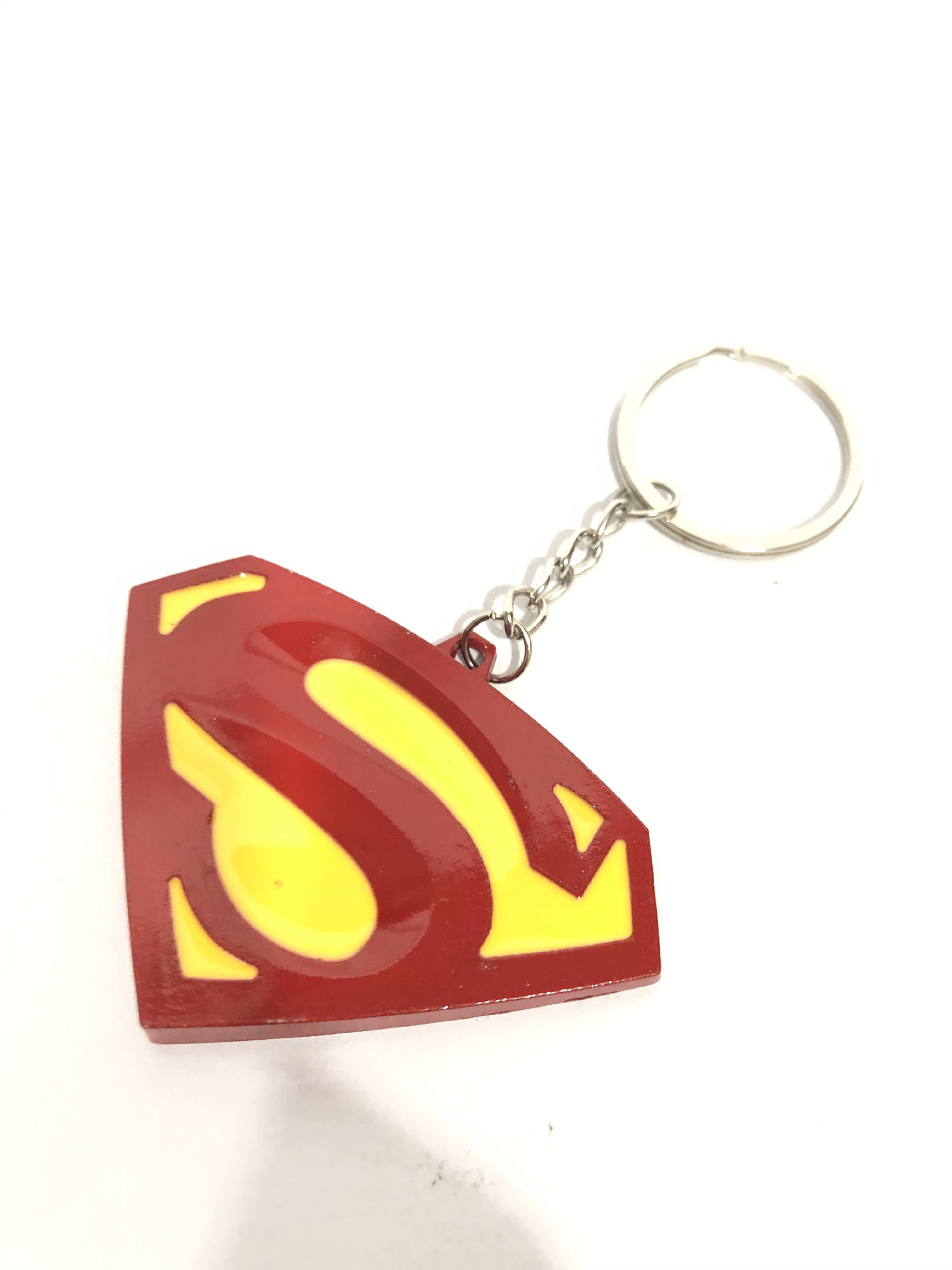 Metal SuperMan Keychain / Metallic DC Super Man Super Hero Key Ring / Gift Item