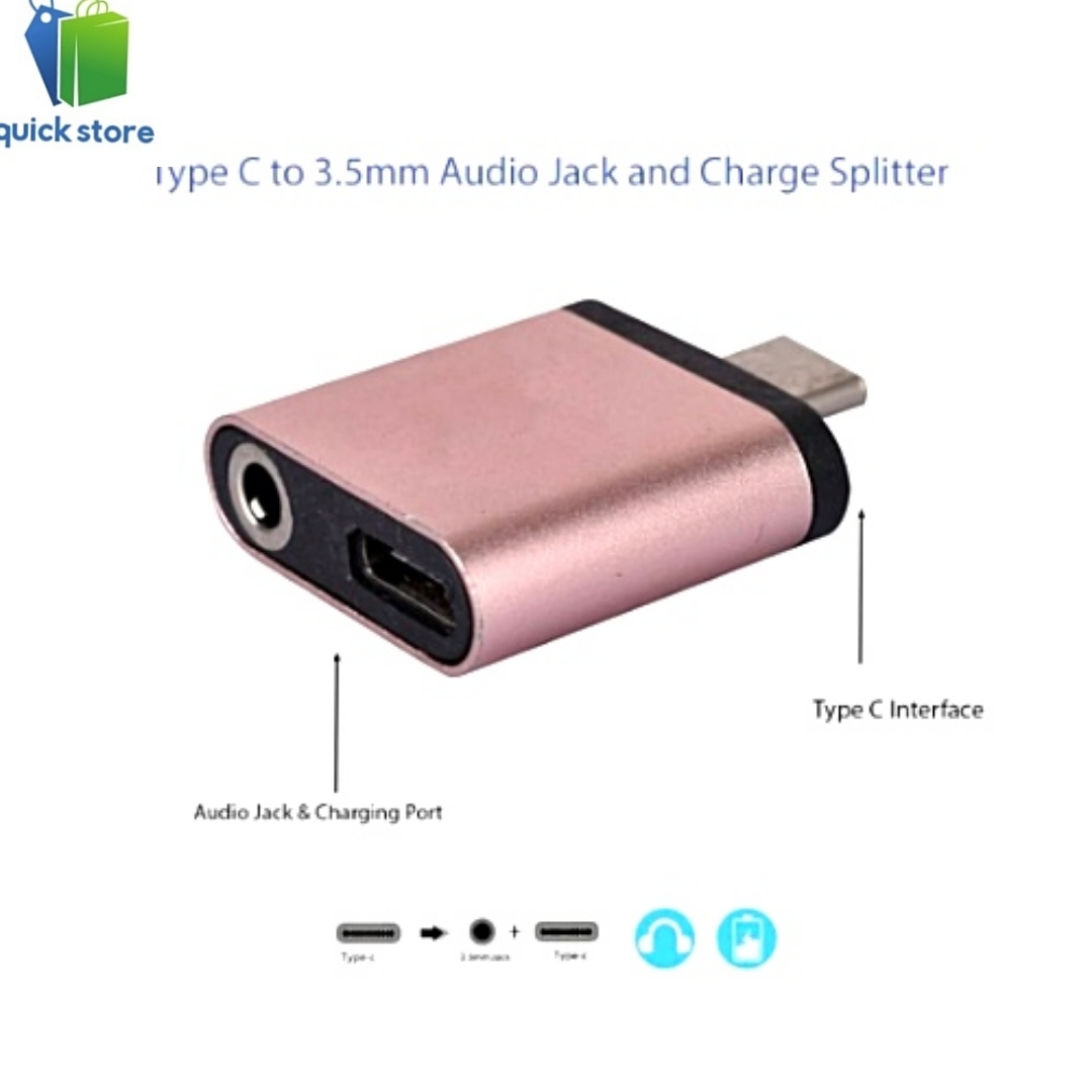 2 in 1 Type C And 3.5 mm For Type C Phone Splitter