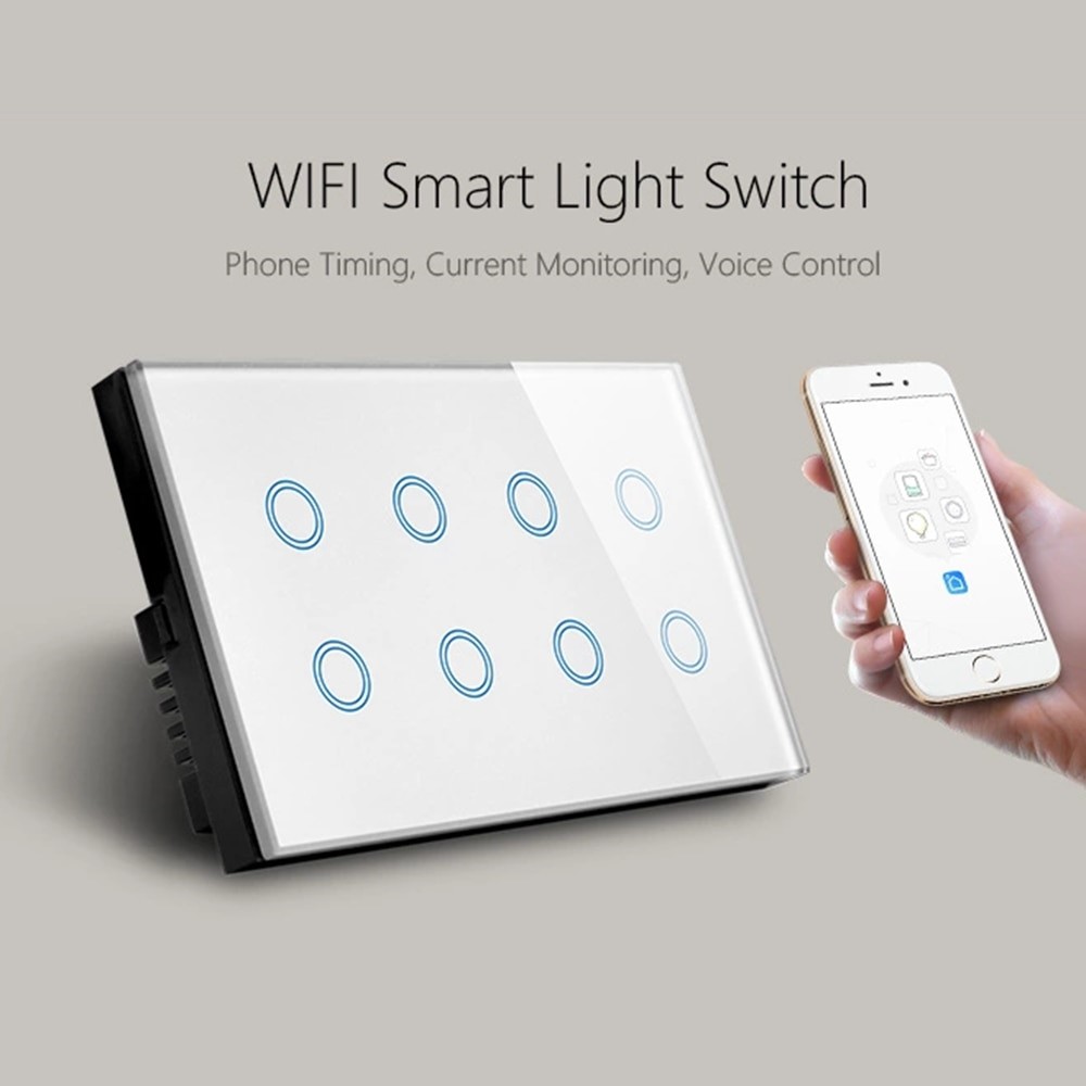 Tuya 8 Gang Smart WIFI Switch Compatible with Alexa Google Home