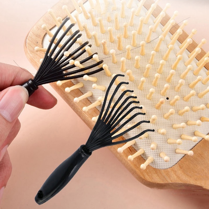 NEW 2pcs Mini New Hair Comb Brush Cleaning Remover Embedded Handle Tool Useful Cleaner Hair Comb Brush Accessories Hooking Claw