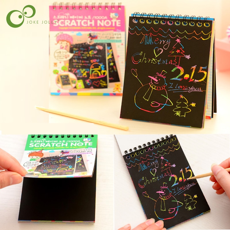 1Pc Magic Scratch Book Art Doodle Pad Sand Painting Cards Early Educational Learning Creative Drawing Toys for Children ZXH