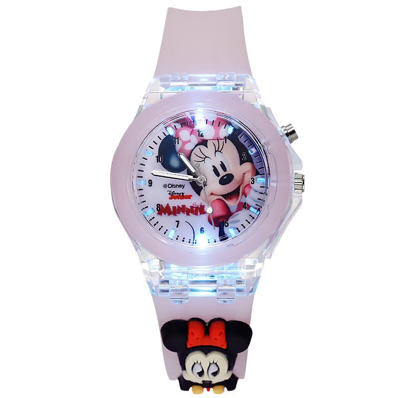 Cartoon Doll Children's Watch Silicone Luminous Glowing Elementary School Student Watch Boys Girls Quartz Watch Wholesale New Model