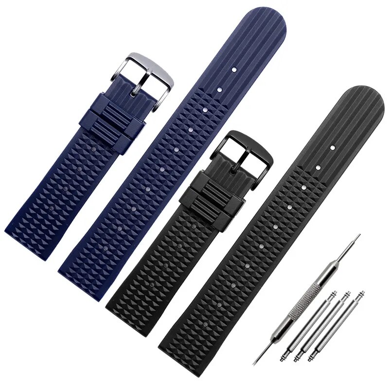 Waffle Silicone Strap for Water Ghost 007 Abalone 20mm 22mm Men Sport Diving Quick Release Watch Band Bracelet