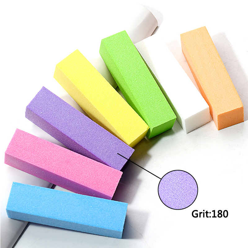 5 Pcs Buffing Sanding Nail Files Block Acrylic Professional Polishing Nails Tools Colorful 100/180 Sandpaper Pedicure Manicure