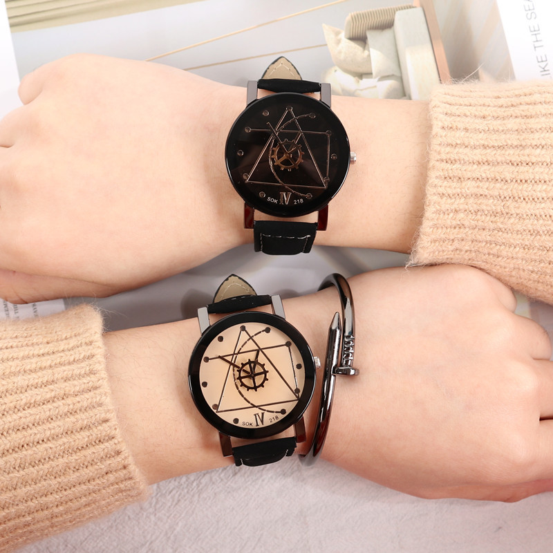【Innovative design】Dial Retro Style Personality Simple Fashion Belt Couple Watches Pair