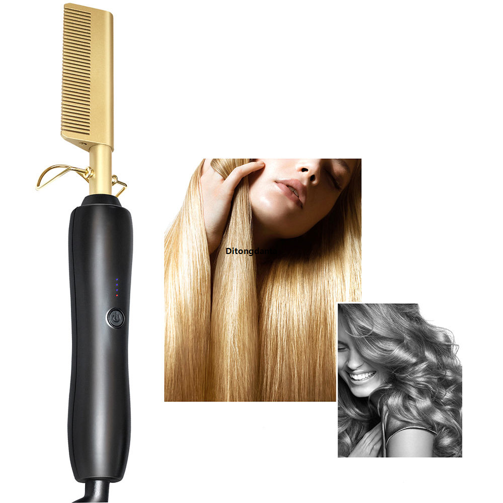 New style Hot comb press electric comb straightener brush Thermoelectric hair brush Styling tool